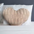 thumbnail image 5 of Hwkond Couch Pillows for Living Room And Winter Striped Cute Heart-shaped Plush Pillow Living Room Sofa Bedroom Pillow Soft Headboard Pillow,Khaki, 5 of 6