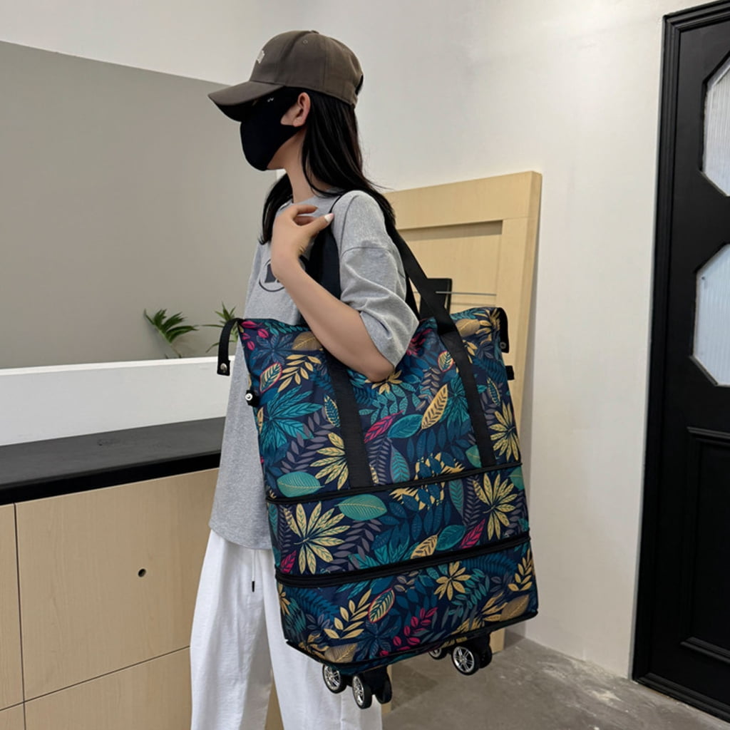 Oversized Wheeled Fitness Bag Double Compartment Water Resistant Oxfords Travel Luggage