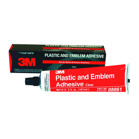 3M Plastic & Emblem Adhesive, Clear, 5 Oz.