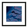 thumbnail image 1 of Abstract Rivers Deep Blue 8X8 Inch Square Wooden Framed Wall Art Print Picture with Mount, 1 of 4