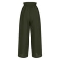 thumbnail image 3 of LLYwey s Womens High Waisted Pants Ladies Solid High Waist Print Pants Wide Leg Pants Casual Loose Pants New Full Length Pants Trousers Regular Fitted Green-1 M, 3 of 5