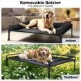 thumbnail image 6 of Veehoo Cooling Elevated Dog Bed with Removable Bolster, Raised Dog Sofa Bed for Large Sized Dogs, Indoor and Outdoor Metal Elevated Dog Cot with No-Slip Feet & Washable Textilene Mesh, X-Large, Black, 6 of 10