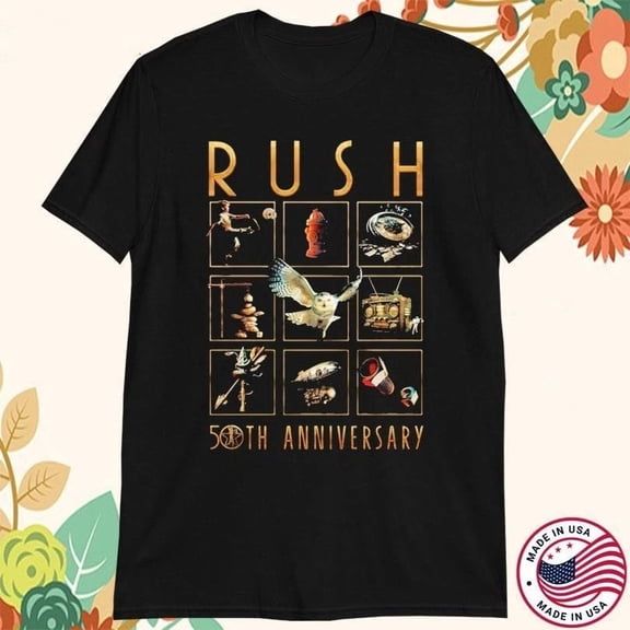 CLASSIC Rush 50Th Anniversary 2024 Cotton Black All Size T Shirt PP264