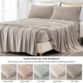 thumbnail image 5 of Chezmoi Collection Extra Soft Fleece Sheet Set King, 4-Piece Microplush Non-Pilling Velvety Bed Sheet, Deep Pocket - Lightweight All Season Warmth, King, Taupe, 5 of 9