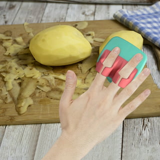 4Pcs Palm Fruit Peeler, Silicone Finger Grips Peeler, Finger Potato Peeler,  Hand Vegetable Peeler with Comfortable Rubber Finger Grip for Pumpkin