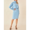 thumbnail image 4 of FAROOT Femmes Automne 2Pcs Tricot Tenues Col Roulé Tops + Taille Haute Jupe Longue Ensemble de Vêtements de Fête, 4 of 9