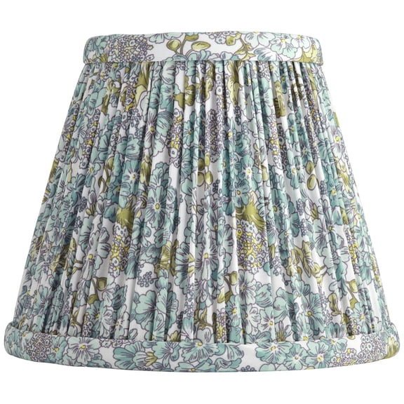 Springcrest Nelle Soft Blue and Green Floral Pleat Shade 3.5x6x5 (Clip-On)