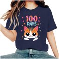thumbnail image 1 of Camisetas de Cuello de Tripulación de Manga Corta para Mujeres Carta Impresa Camiseta 95% Poliéster 5% Spandex, Manga Corta Cuello Redondo Top Casual para Diario, 1 of 5