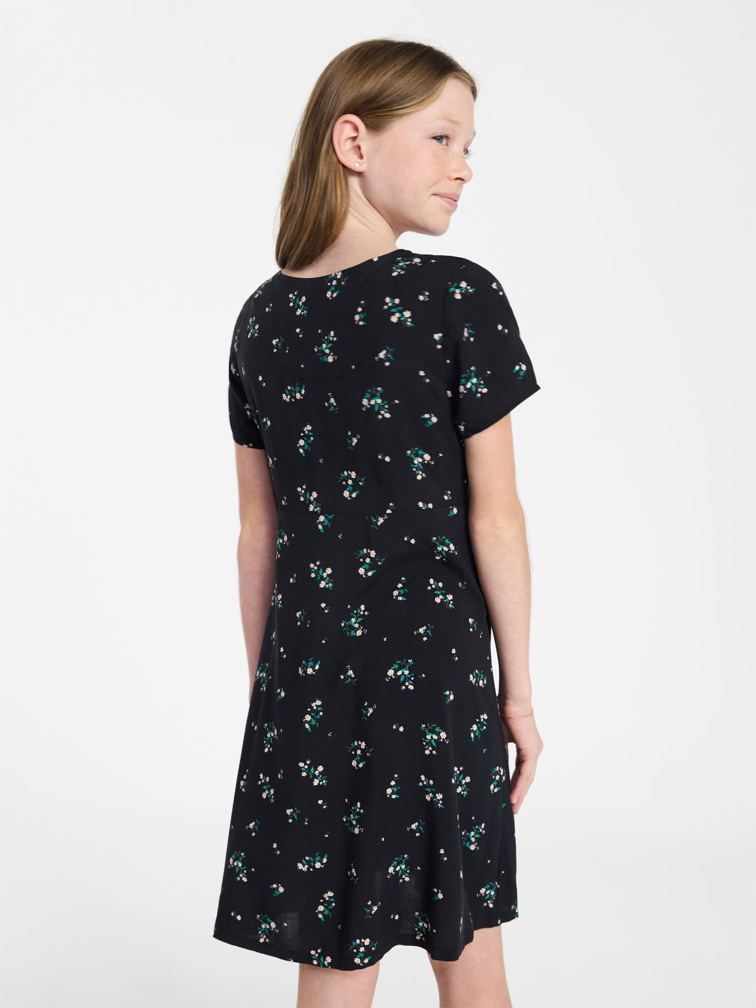 Weekend Academy Girls Button-Front Dress with Short Sleeves, Sizes 4-18