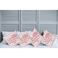 thumbnail image 2 of Ambesonne Saying Throw Pillow Cover 4 Pack, Sleeping Pink Cat and Text, 20", Peach Violet, 2 of 7