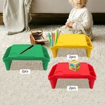 Red, Green, and Yellow 6 Pcs Kids Lap Desk Tray, Lap Desks, Lap Desk Tray for Writing Eating Game Classroom