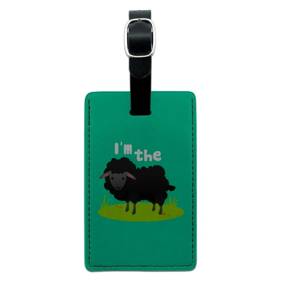 I'm The Black Sheep Funny Rectangle Leather Luggage Card Suitcase Carry-On ID Tag
