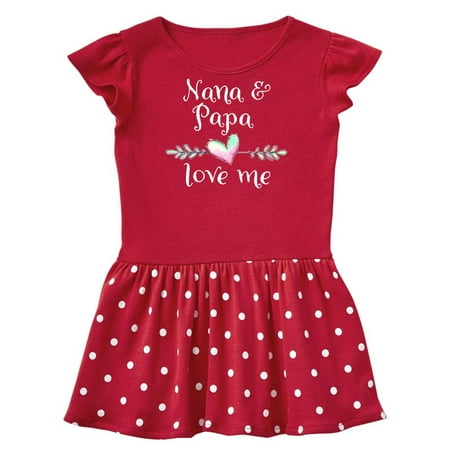 

Inktastic Nana and Papa Love Me- Heart Grandchild Gift Baby Girl Dress