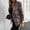 Brown, variant on Jackets Women Plaid Check Suit Satin Jacket Formal Cardigan Pocket Work Office Suit Coat