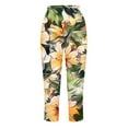 thumbnail image 3 of Mrat Cropped Yoga Pants for Women Beach Capris Legging Stretchy Pants High Waisted Lightweight Capris Floral Print Workout Jogging Tights S-13 Yellow L, 3 of 5