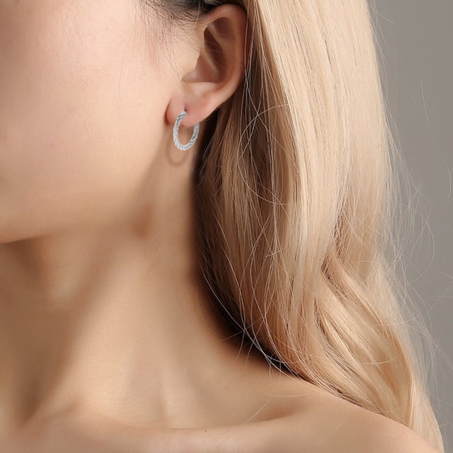 Boucles d'Oreilles en Acier Titane Boucles d'Oreilles Pâte en Forme de C Boucles d'Oreilles en Acier Inoxydable Boucles d'Oreilles en Acier Inoxydable pour Femmes