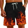 thumbnail image 4 of Mens Beach Shorts Casual,Men's Swim Trunks Quick Dry 3D Flame Printed Beach Board Shorts with Pockets Cool Mesh Lining Bathing Suits, 4 of 9