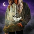 thumbnail image 6 of Frostluinai Womens Hoodie with Pocket Halloween Flannel Fleece Hooded Sweatshirt Spooky Season Ghosts Print Pullover Long Sleeve Warm Hoodies S-XXL, 6 of 6