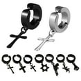 thumbnail image 2 of 1PCS Trendy Geometric Dangle Earring None Piercing Dangle ear stud Ear Titanium Steel Single Ear Stud Earring Clips, 2 of 8