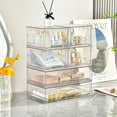 thumbnail image 6 of 3 Pack Stackable Storage Drawers Clear Acrylic Organizer Makeup Bathroom Organizer and Storage for Beauty Supplies,Ideal for Vanity, Cabinet,Bathroom,Pantry Organization, 6 of 8