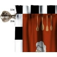 thumbnail image 5 of Chef Curtain Valance for Windows Decor, Kitchen Chef Valance Rod Pocket Short Curtains Panel Chef and Gourmet on Burgundy Red, Dark Maroon Window Treatment Drapes for Kitchen Room One Panel 52x18in, 5 of 5