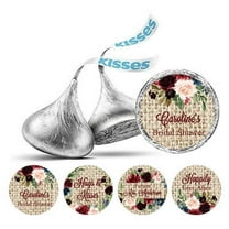 Darling Souvenir Custom Bridal Shower Personalized Stickers 190-Pack chocolate Labels-Beige