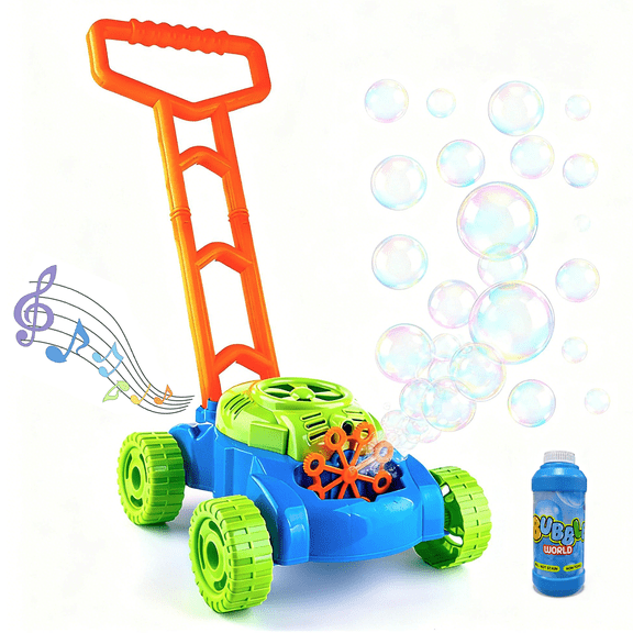 Richgv Bubble Lawn Mower Toddlers Toys, Bubble Blowing Machine Push Toys for 1 Year Old Boys Girls, Outdoor Gardening Toy Easter Gifts for Kids