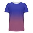 thumbnail image 5 of ZCFZJW Mens Ombre Shirts Casual Summer Short Sleeve Gradient Color Print Crewneck Basic Workout T-Shirts Loose Soft Cotton Pullover Tops Blue XL, 5 of 5