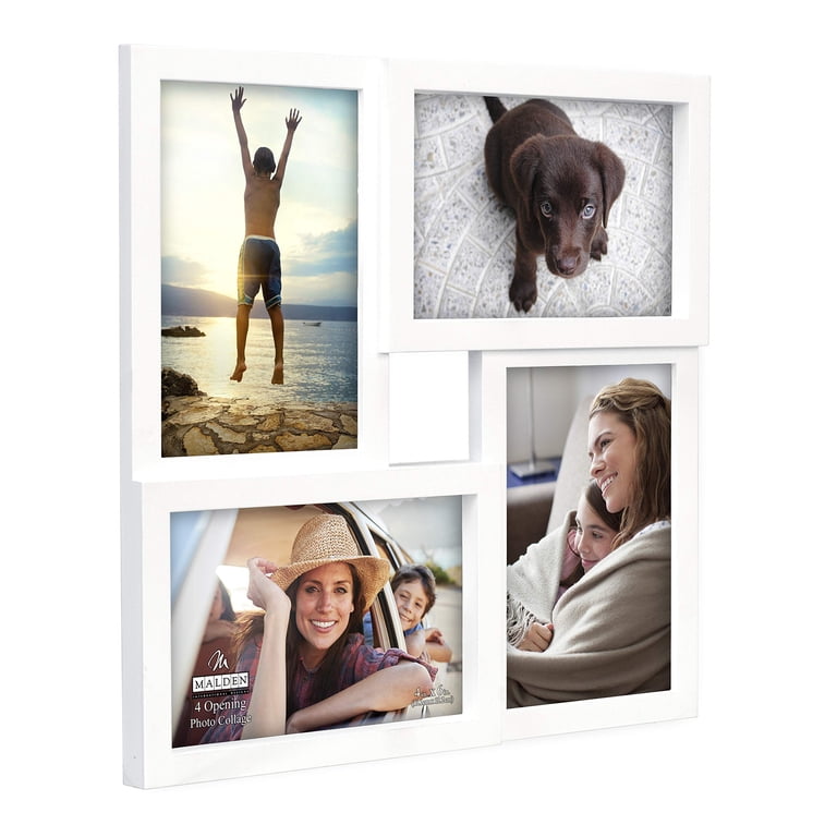 Egofine 4x6 Picture Frame Collage - 4-Pack Wooden Frames With Plexiglass For Wall Or Tabletop Display