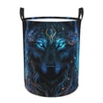 thumbnail image 2 of Cauagu Cool Blue Light Wolf for Laundry Basket,Collapsible Organizer Basket for Storage Bin Toy Bins Gift Baskets Bedroom Clothes Children Nursery Hamper -Small, 2 of 7