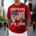 thumbnail image 2 of Leey-World 250th Anniversary Usa Shirts for Men 1776-2026 250th Birthday Patriotic American Flag T-Shirt 4th of July Shirt(Red,4XL), 2 of 4