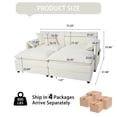 thumbnail image 5 of Deep Seat Sectional Cloud Sofa with 2 Ottomans & Soft Pillows, Loveseat Modular Couch for Living Room, Apartment,DIY Combination (Beige), 5 of 11