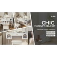 thumbnail image 5 of Spaco Elegant Vanity Makeup Table & Chair Set, Modern Dressing Table with Organizer, Writing Desk with Charging Port for Indoor as Bedroom, Living Room, White, 5 of 20