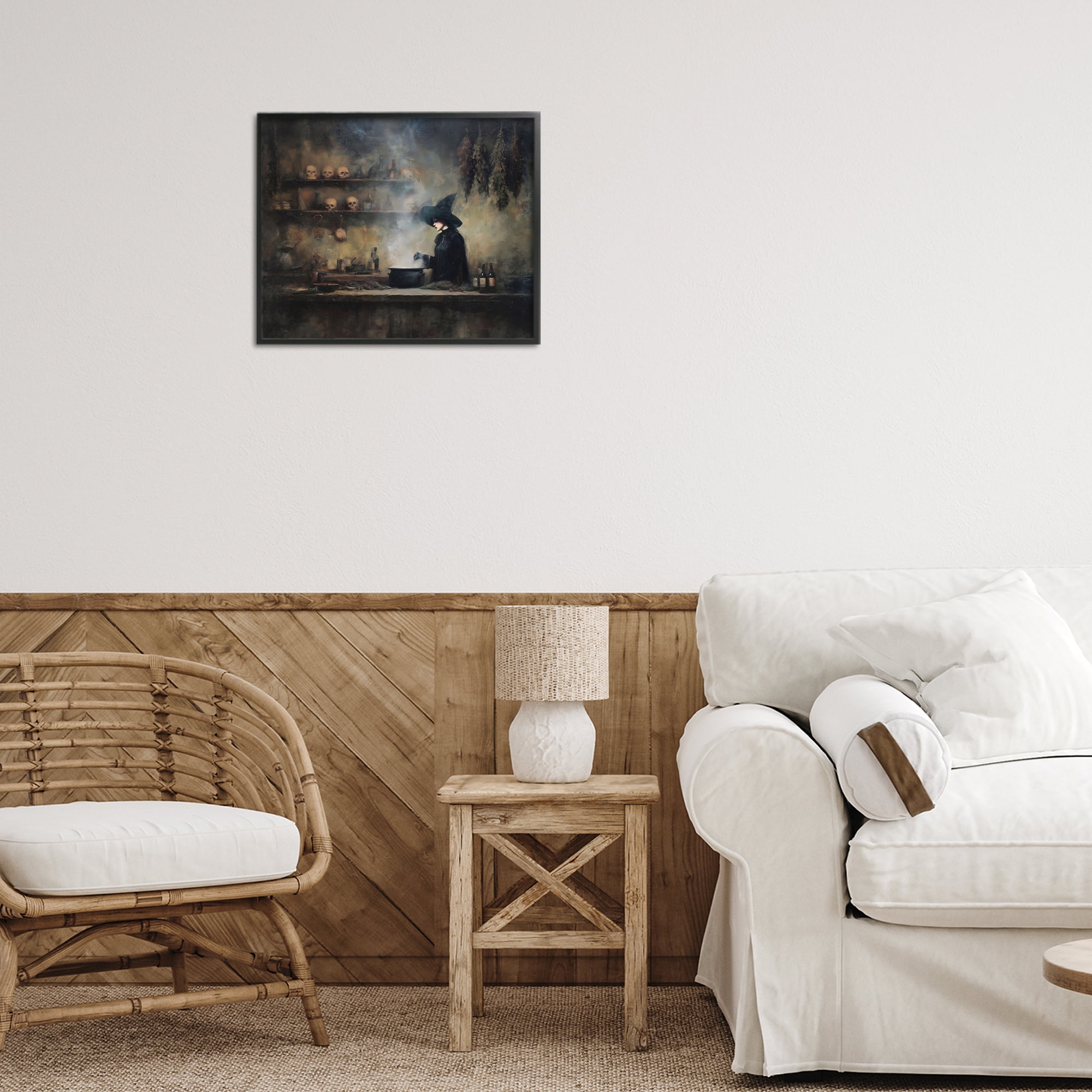 Witch's Cauldron Brew Black Framed Giclee Art, design by Arlington Prints