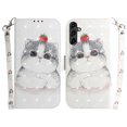 thumbnail image 2 of Case for Samsung Galaxy A14 5G Cover Magnetic 3D Pattern Wallet Flip Case With Strap - Cat, 2 of 5