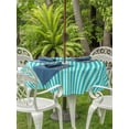 thumbnail image 4 of Outdoor Tablecloth with Umbrella Hole Zipper Modern Striped Round Tablecloth 60" Waterproof Outside Table Cloth Geometric Abstract Minimalist Patio Table Cover Tablecloths for Picnic Party, 4 of 8