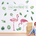 thumbnail image 2 of Adhesivos de pared con forma de flamenco, hojas tropicales, hoy es un gran día, 2 of 2