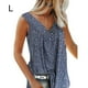 thumbnail image 1 of Camiseta sin mangas sin mangas con estampado sin mangas con cuello en V para mujer, chaleco de verano, azul oscuro, L AweSitey AP002122-19, 1 of 7