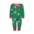 thumbnail image 2 of Christmas Family Pajamas Matching Set, Tree Print Long Sleeve T-shirt with Stars Print Pants Sleepwear Loungewear, 2 of 9