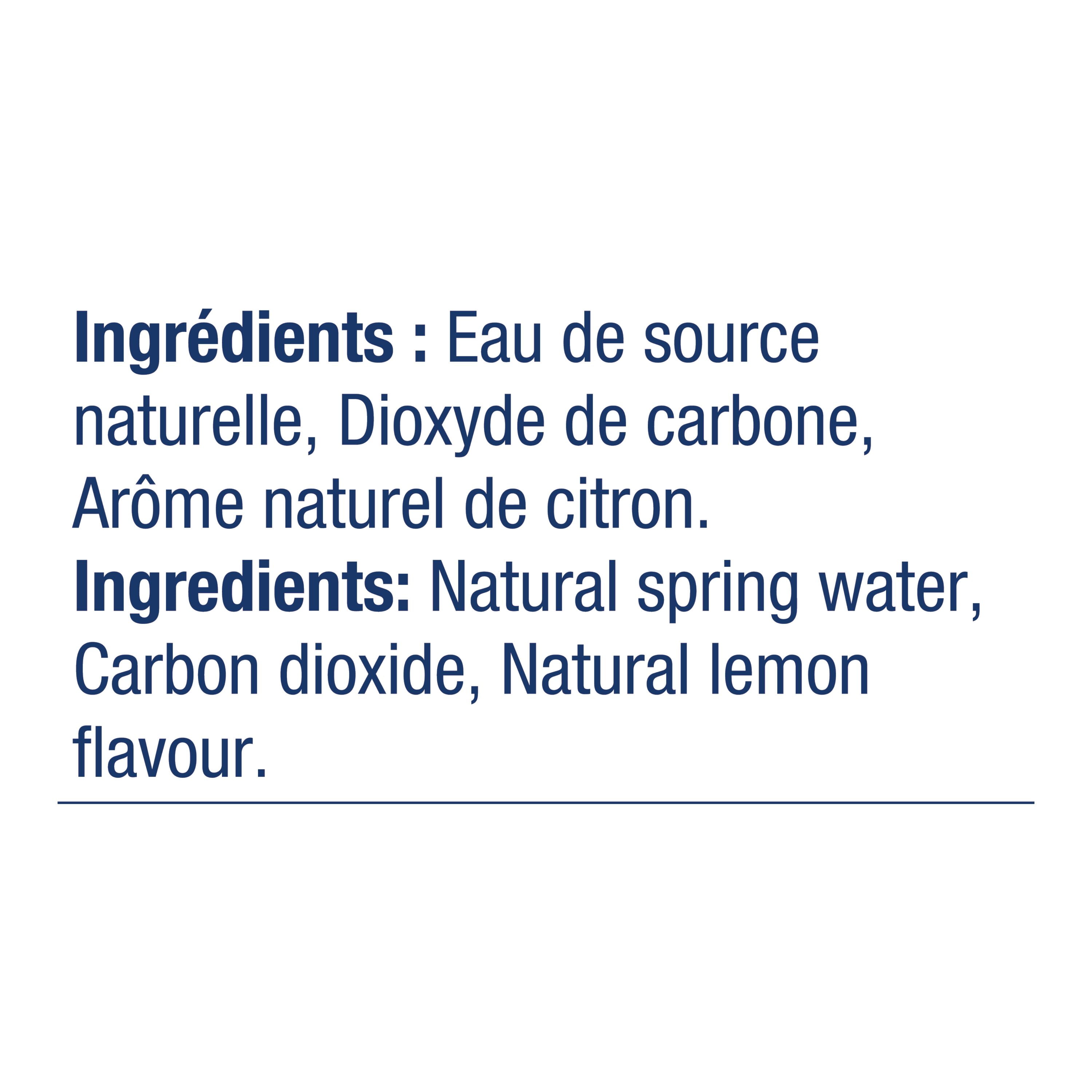 Montellier Eau de source naturelle gazeuse au citron 1 L, Bouteille 1L