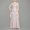 thumbnail image 4 of Alex Evenings by Alex Evenings Mother of the Bride Long Sleeveless Scoop Neck Lace Sequined Dress, Women's, 4 of 4