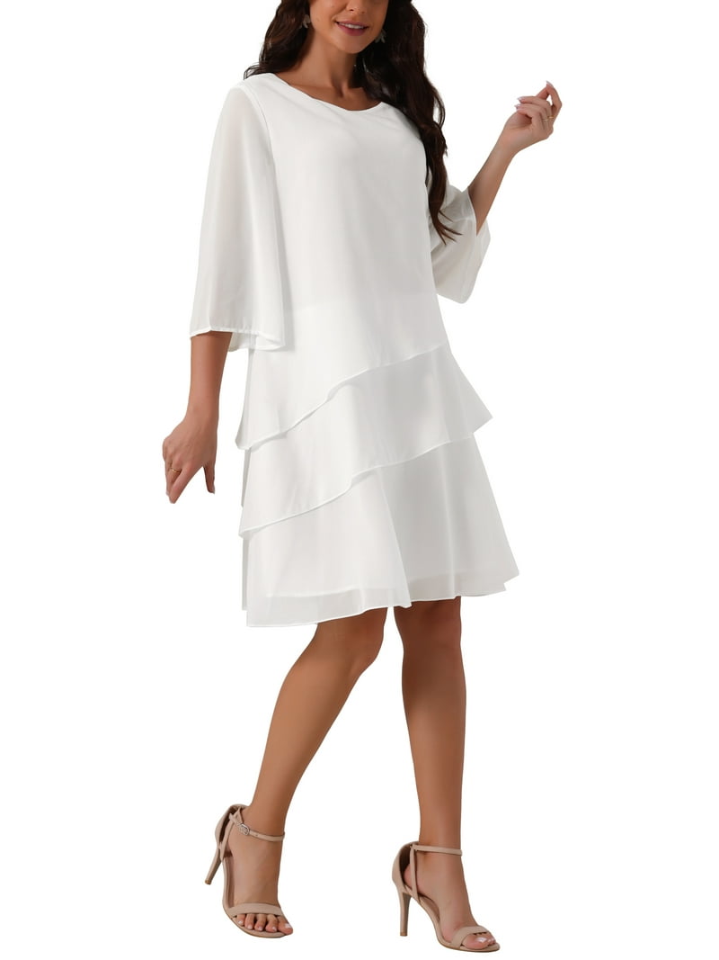 white chiffon tiered dress White Plus dobby chiffon tiered maxi dress