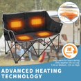 thumbnail image 2 of Slsy Heated Double Camping Chair, 2-Person Heated Folding Chairs for Outdoor Sports w/ 3 Heat Levels & 4 Heating Zones, Patio Lounge Chairs Folding Camping Chair Supports 550 lbs, 2 of 9