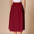 thumbnail image 5 of Arlun Women's High Waisted Button Front Midi Skirts Summer Solid Color Loose Fit Below Knee Flowy A-Line Skirt with Pockets 2026 Simple and Stylish Beach Casual Skirts XL, 5 of 6
