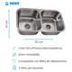 thumbnail image 2 of MEER Faucets by CNX Fregadero de Cocina de Doble Tina con Mezcladora Monomando y Kit de Instalación Tarja Doble para cocina (Gris), 2 of 14