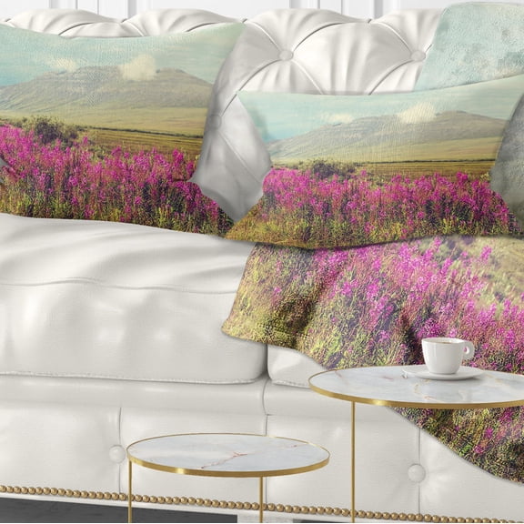 Designart 12" x 20" Purple Polyester Throw Pillow