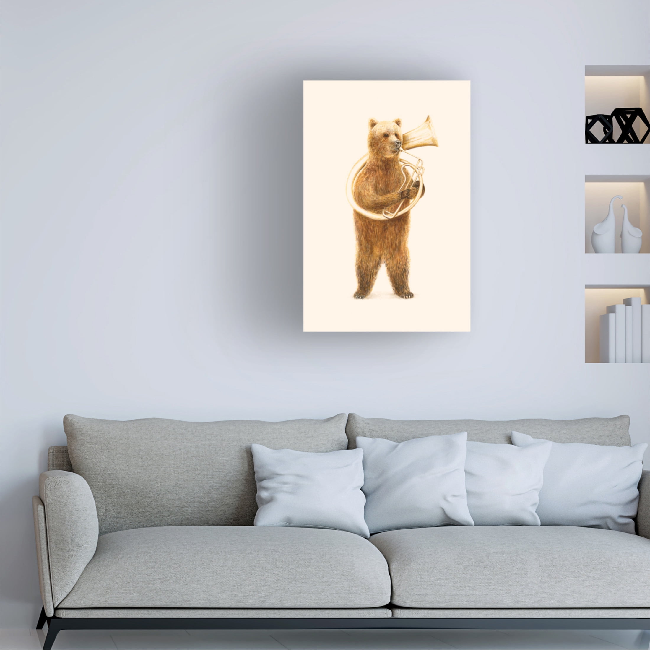 Trademark Fine Art Florent Bodart  The Bear and His Helicon Canvas Wall Art