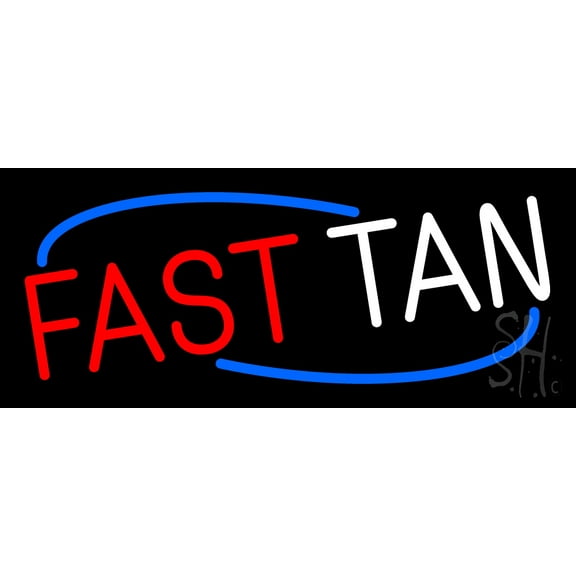 Fast Tan LED Neon Sign 10 x 24 - inches, Black Square Cut Acrylic Backing, with Dimmer - Bright and Premium built indoor LED Neon Sign for Defence Force.