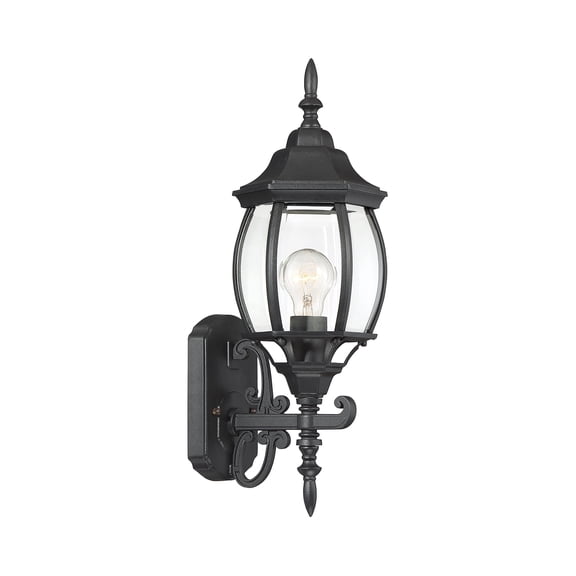 Trade Winds Jordan 1-Light Outdoor Wall Lantern in Black
