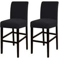 thumbnail image 1 of Nvzi 2 Pack Stretch Bar Stool Covers Pub Counter Stool Chair Covers with Back Washable Barstool Seat Slipcover with Elastic Bottom (Black), 1 of 5